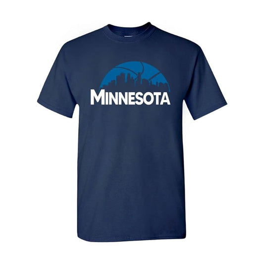 Minnesota Basketball Team Cityscape Skyline Men's Apparel for Basketball Fans