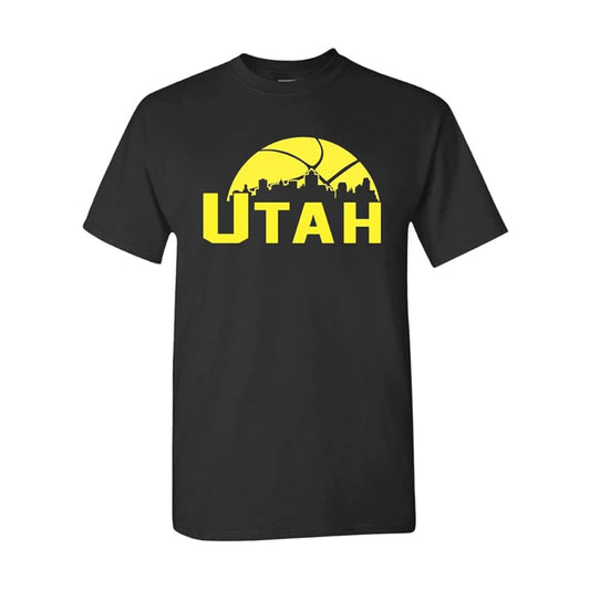 Utah Basketball Team Cityscape Skyline Men's Apparel for Basketball Fans