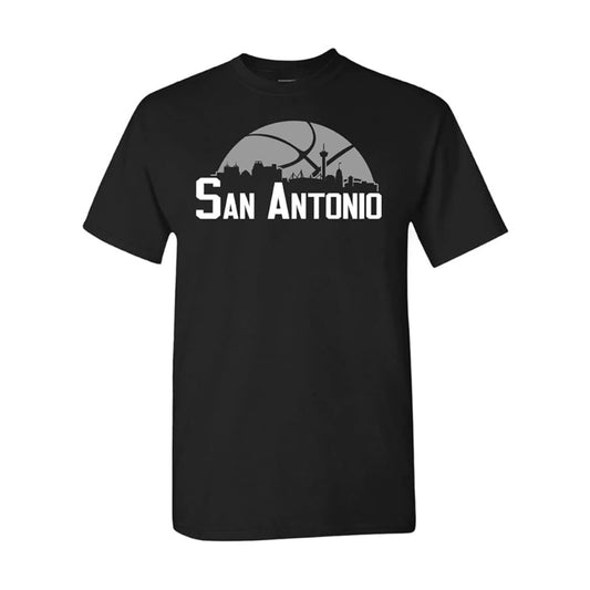 San Antonio Basketball Team Cityscape Skyline Men's Apparel for Basketball Fans
