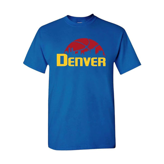Denver Basketball Team Cityscape Skyline Men's Apparel for Basketball Fans