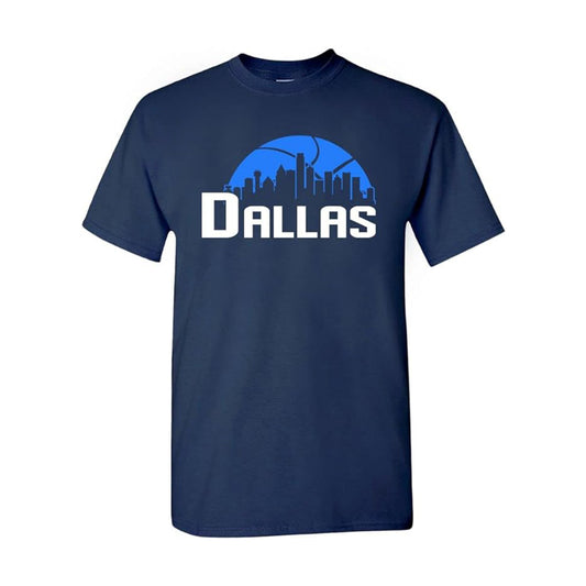 Dallas Basketball Team Cityscape Skyline Men's Apparel for Basketball Fans
