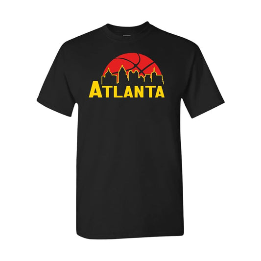 Atlanta Basketball Team Cityscape Skyline Men's Apparel for Basketball Fans