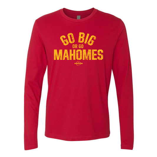 Go Big or go Mahomes" Red Vintage T-shirt For Kansas City Football Fans