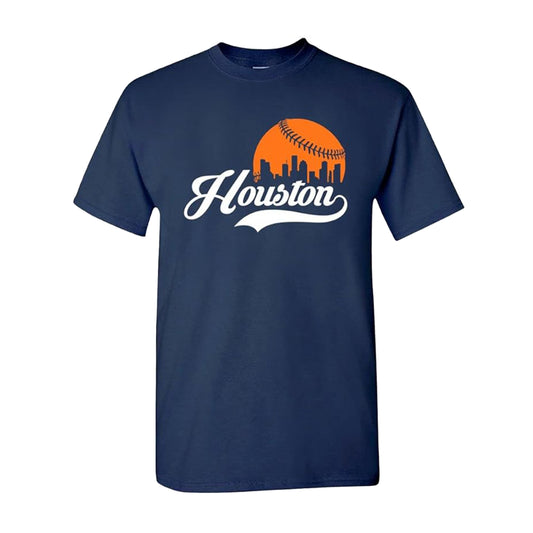 Houston Baseball Team Cityscape Skyline Men's Apparel for Baseball Fans Baseball Fans Gameday Gear
