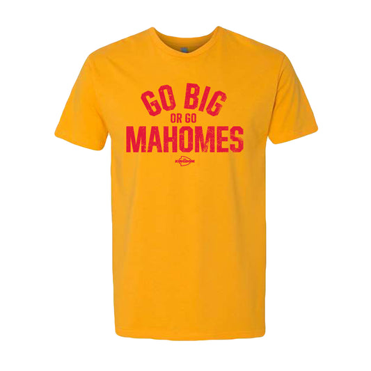 Go Big or go Mahomes" Red Vintage T-shirt For Kansas City Football Fans