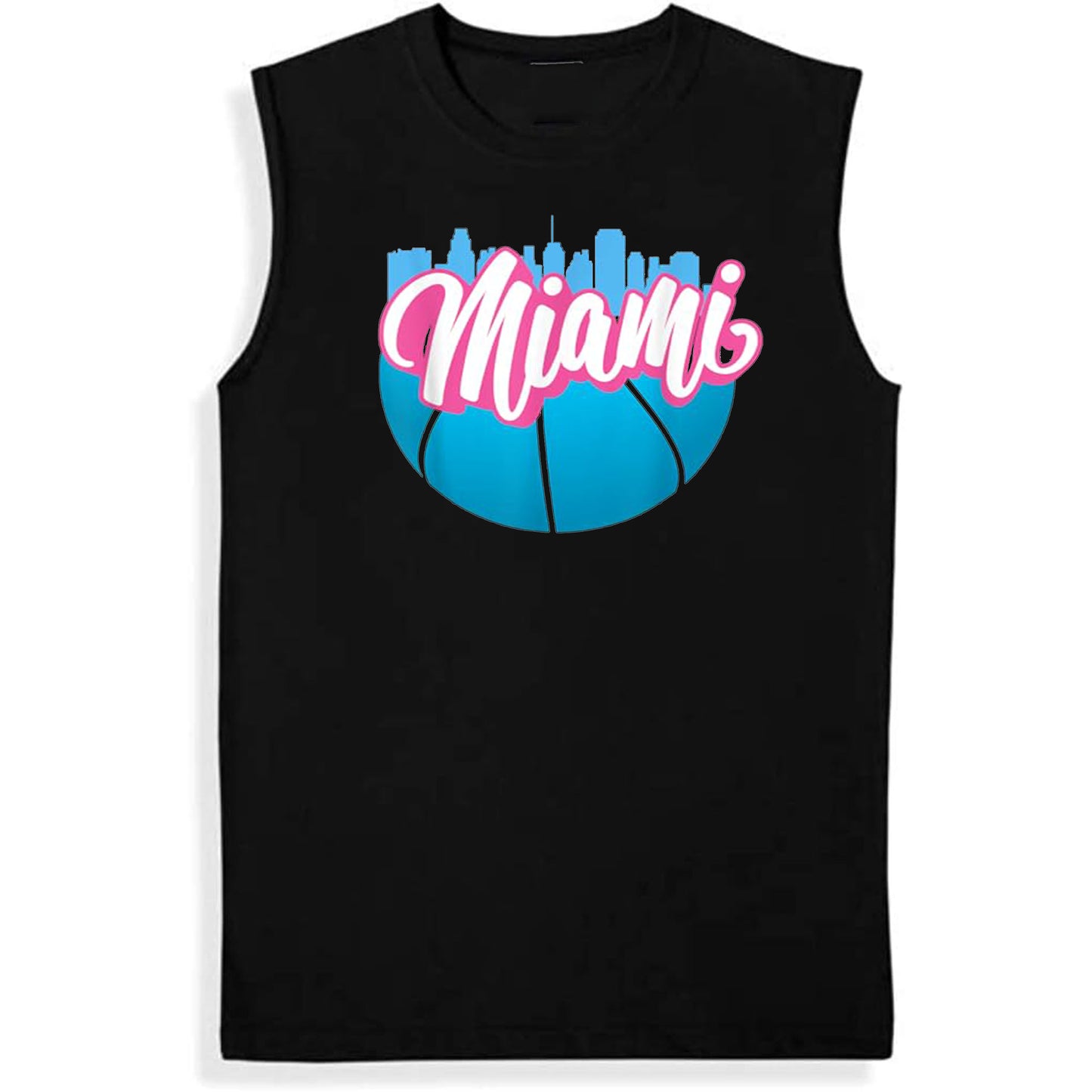 Miami Basketball Vintage Miami Florida Cityscape Retro Miami T-Shirt