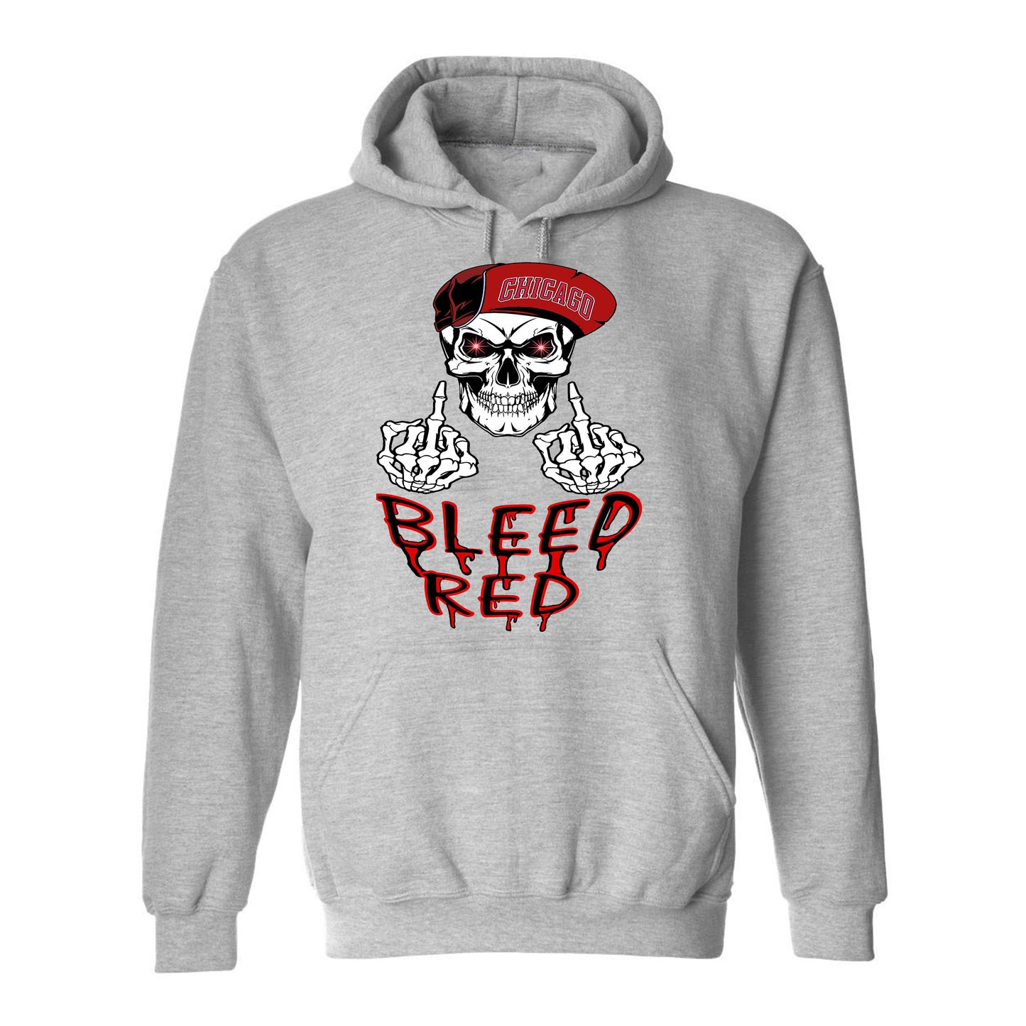 Chicago Basketball Bleed Red Skull With cool Hat